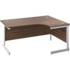 Single Upright Crescent Desk, Right Hand, Beech/White, H1600 x W1200mm thumbnail-0