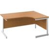 Single Upright Crescent Desk, Right Hand, Oak/White, H1600 x W1200mm thumbnail-0