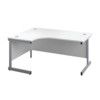 Single Upright Crescent Desk, Left Hand, Grey Oak/White, H1800 x W1200mm thumbnail-0