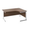 Single Upright Crescent Desk, Right Hand, Beech/White, H1800 x W1200mm thumbnail-0