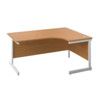 Single Upright Crescent Desk, Right Hand, Oak/White, H1800 x W1200mm thumbnail-0