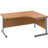 Single Upright Crescent Desk, Right Hand, Oak/Silver, H1600 x W1200mm thumbnail-0