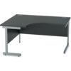 1400mm Crescent Left Hand Cantilever Desk Grey/Black thumbnail-0