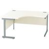 1400mm Crescent Left Hand Cantilever Desk Grey/White thumbnail-0