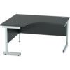 1400mm Crescent Left Hand Cantilever Desk Silver/Black thumbnail-0