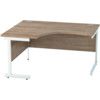 1400mm Crescent Left Hand Cantilever Desk White/Birch thumbnail-0