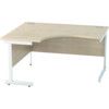 1400mm Crescent Left Hand Cantilever Desk White/Maple thumbnail-0