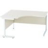 1400mm Crescent Left Hand Cantilever Desk White/White thumbnail-0