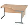 1400mm Crescent Right Hand Cantilever Desk Grey/Beech thumbnail-0