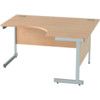 1400mm Crescent Right Hand Cantilever Desk Silver/Beech thumbnail-0