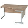 1400mm Crescent Right Hand Cantilever Desk Silver/Birch thumbnail-0