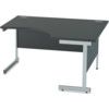 1400mm Crescent Right Hand Cantilever Desk Silver/Black thumbnail-0