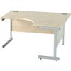 1400mm Crescent Right Hand Cantilever Desk Silver/Maple thumbnail-0