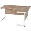 1400mm Crescent Right Hand Cantilever Desk White/Birch thumbnail-0