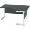 1400mm Crescent Right Hand Cantilever Desk White/Black thumbnail-0