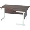 1400mm Crescent Right Hand Cantilever Desk White/Walnut thumbnail-0