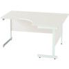 1400mm Crescent Right Hand Cantilever Desk White/White thumbnail-0