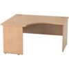 1400mm Crescent Left Hand Panel End Desk Beech thumbnail-0