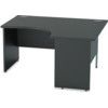 1400mm Crescent Right Hand Panel End Desk Black thumbnail-0