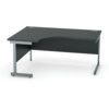 1600mm Crescent Left Hand Cantilever Desk Grey/Black thumbnail-0