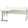 1600mm Crescent Left Hand Cantilever Desk Grey/White thumbnail-0