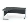 1600mm Crescent Left Hand Cantilever Desk Silver/Black thumbnail-0