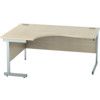 1600mm Crescent Left Hand Cantilever Desk Silver/Maple thumbnail-0