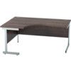 1600mm Crescent Left Hand Cantilever Desk Silver/Walnut thumbnail-0