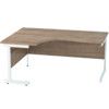 1600mm Crescent Left Hand Cantilever Desk White/Birch thumbnail-0