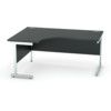 1600mm Crescent Left Hand Cantilever Desk White/Black thumbnail-0