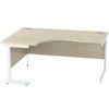 1600mm Crescent Left Hand Cantilever Desk White/Maple thumbnail-0