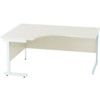 1600mm Crescent Left Hand Cantilever Desk White/White thumbnail-0