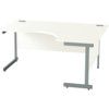 1600mm Crescent Right Hand Cantilever Desk Grey/White thumbnail-0