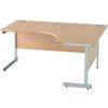 1600mm Crescent Right Hand Cantilever Desk Silver/Beech thumbnail-0