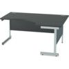 1600mm Crescent Right Hand Cantilever Desk Silver/Black thumbnail-0