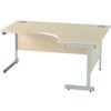 1600mm Crescent Right Hand Cantilever Desk Silver/Maple thumbnail-0