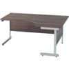 1600mm Crescent Right Hand Cantilever Desk Silver/Walnut thumbnail-0