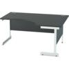 1600mm Crescent Right Hand Cantilever Desk White/Black thumbnail-0