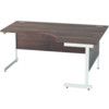 1600mm Crescent Right Hand Cantilever Desk White/Walnut thumbnail-0