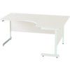 1600mm Crescent Right Hand Cantilever Desk White/White thumbnail-0