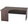 1600mm Crescent Left Hand Panel End Desk Walnut thumbnail-0