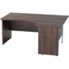 1600mm Crescent Right Hand Panel End Desk Walnut thumbnail-0