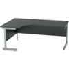 1800mm Crescent Left Hand Cantilever Desk Grey/Black thumbnail-0