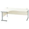 1800mm Crescent Left Hand Cantilever Desk Grey/White thumbnail-0