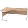 1800mm Crescent Left Hand Cantilever Desk Silver/Beech thumbnail-0