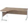 1800mm Crescent Left Hand Cantilever Desk Silver/Birch thumbnail-0