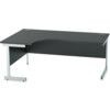 1800mm Crescent Left Hand Cantilever Desk Silver/Black thumbnail-0