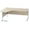 1800mm Crescent Left Hand Cantilever Desk Silver/Maple thumbnail-0