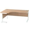 1800mm Crescent Left Hand Cantilever Desk White/Beech thumbnail-0