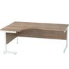 1800mm Crescent Left Hand Cantilever Desk White/Birch thumbnail-0